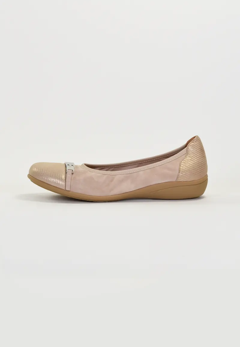 CLAMS - Ballerine en Cuir Beige