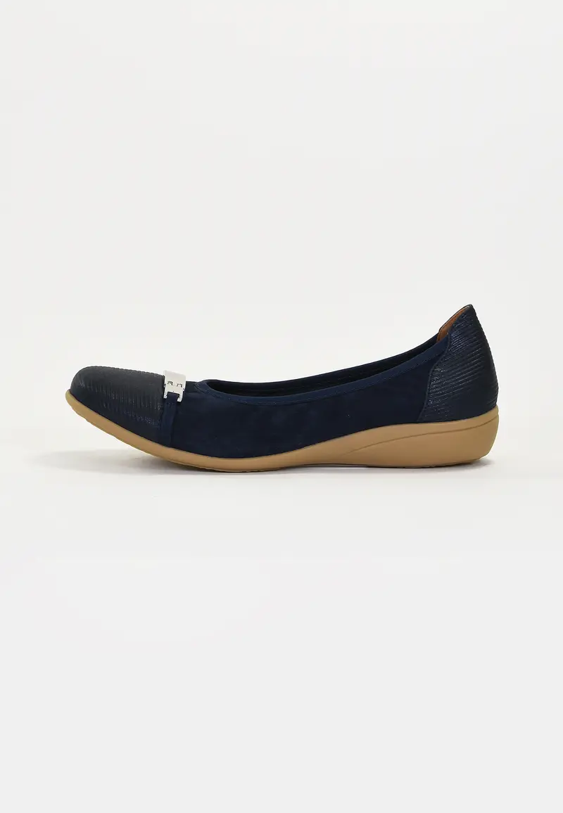 CLAMS - Ballerine en Cuir Marine