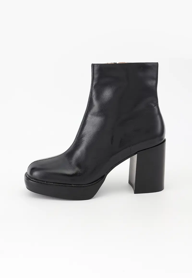 CLEA - Bottines à Plateforme en Cuir Noir