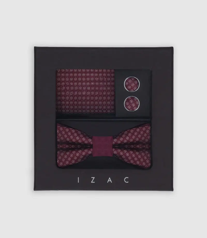 Coffret à motifs bordeaux
