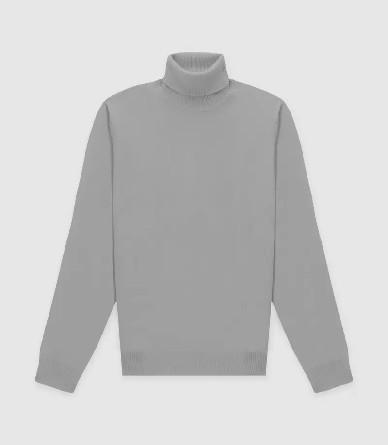 Col roule gris chiné