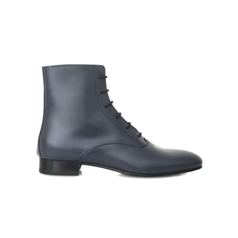 Collection Keren Ann x Zorzetto - Bottine Ines en cuir de veau lisse bleu