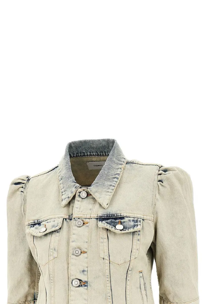 Coperni Slim-Fit Cropped Denim Jacket Grey