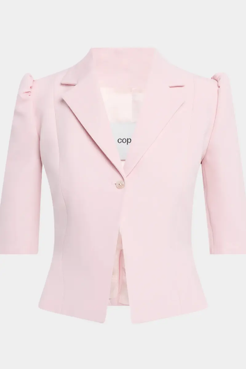 Coperni Slim-Fit Cropped Tailored Jacket Pink