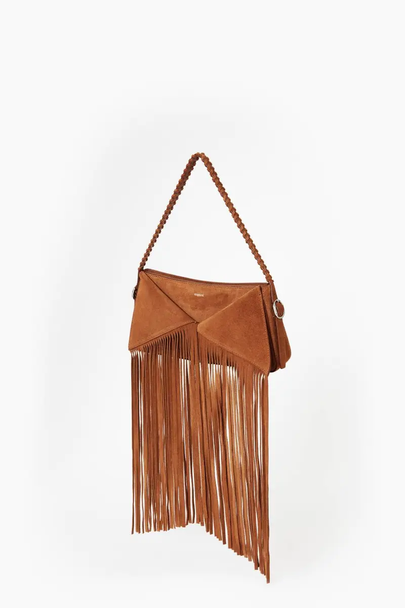 Coperni Suede Fringed belt baguette bag