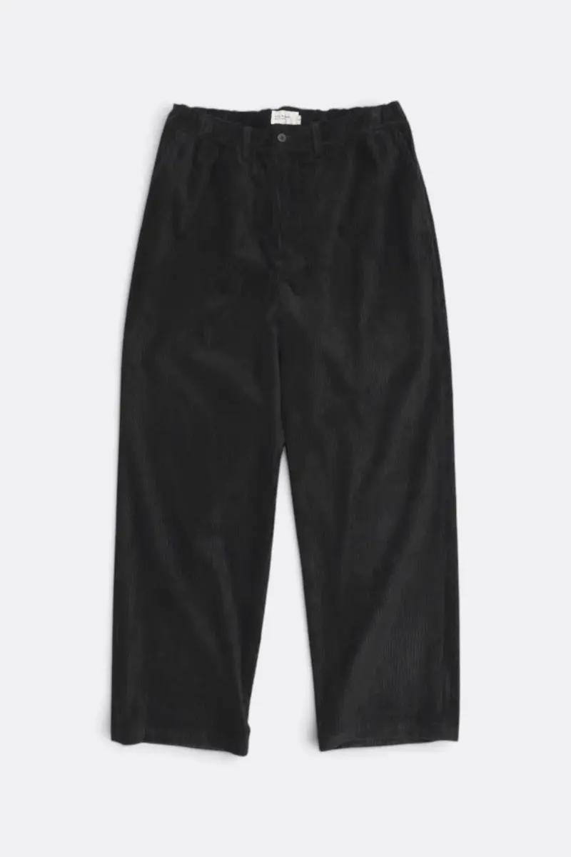 Corduroy Straight Pants - Black