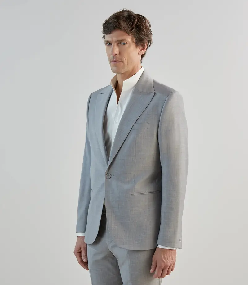 Costume 1 bouton gris ciel
