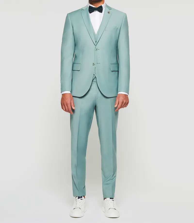 Costume 2 boutons en laine vert nil FAVORIOUT
