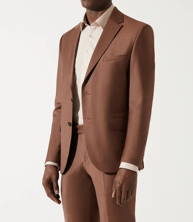 Costume 2 boutons marron cannelle