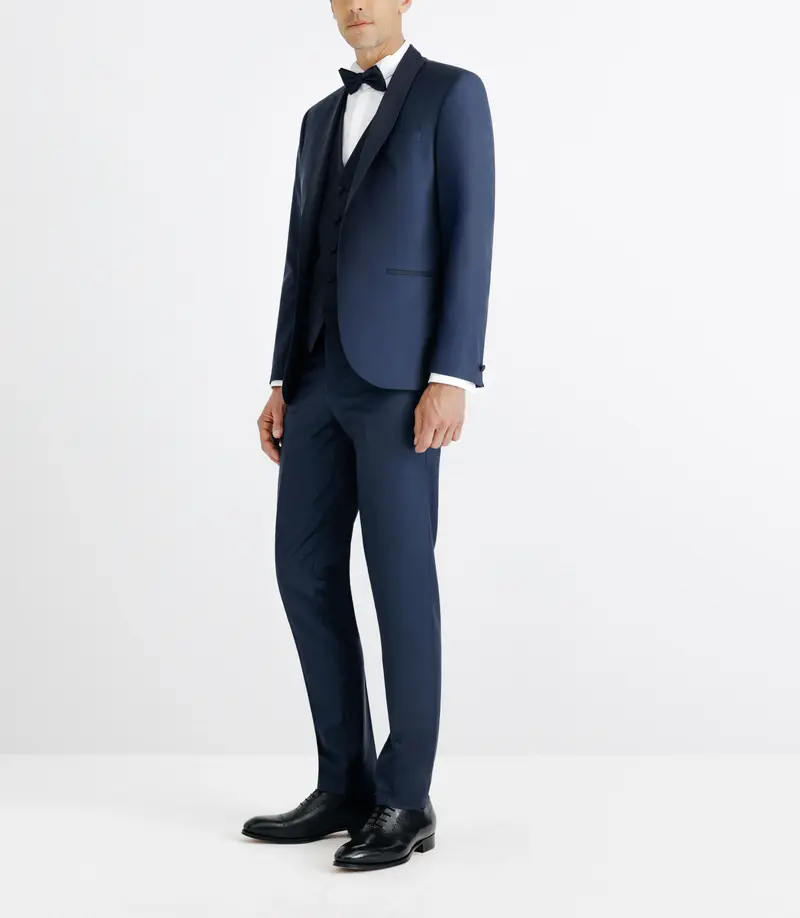 Costume col châle marine