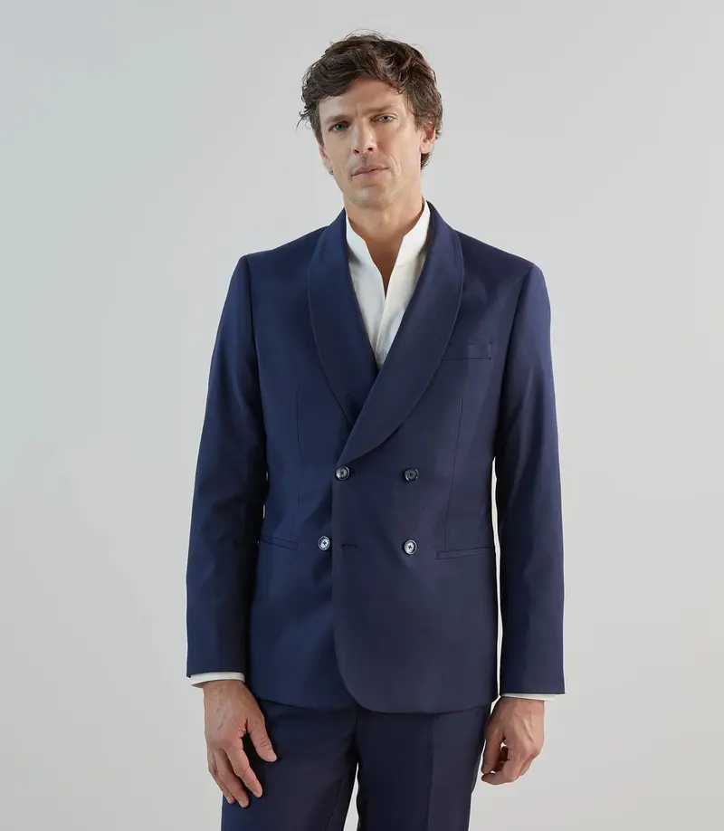 Costume croisé bleu marine