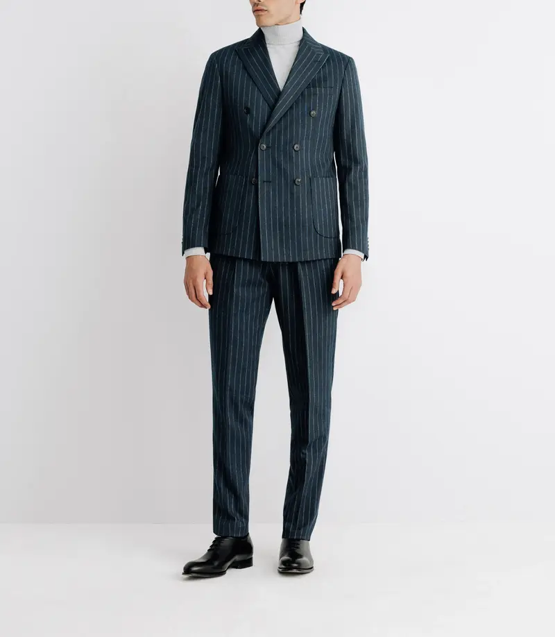 Costume croisé fantaisie bleu