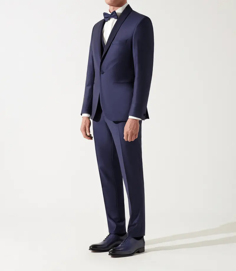 Costume de cérémonie à col châle marine