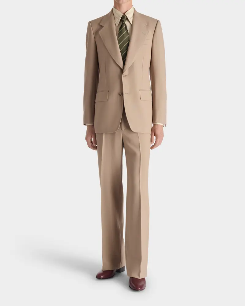 COSTUME DROIT EN FRESCO DE LAINE 3-PLY - BEIGE