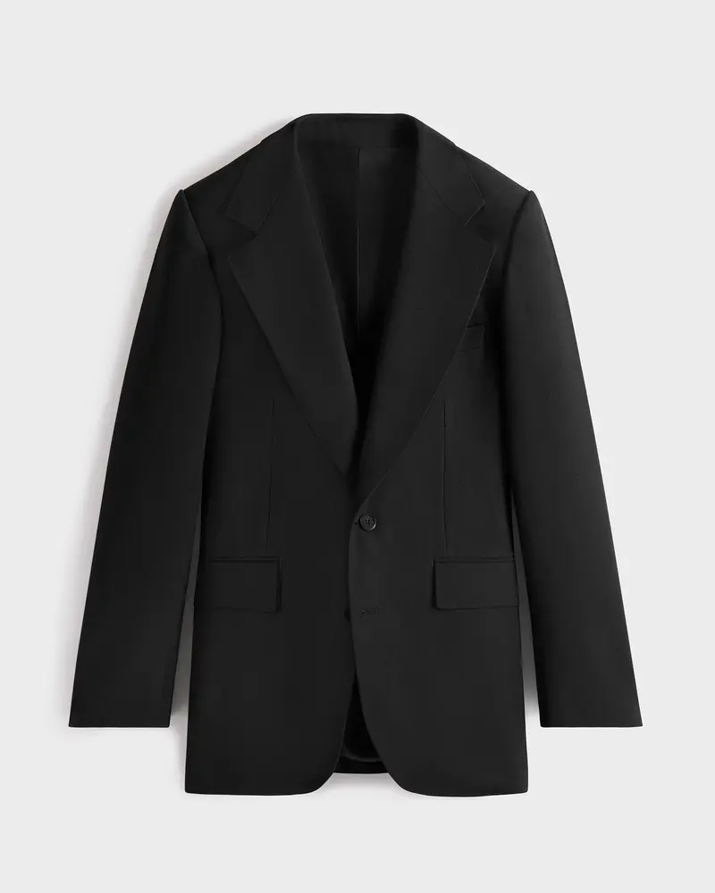 COSTUME DROIT EN FRESCO DE LAINE 3-PLY - NOIR