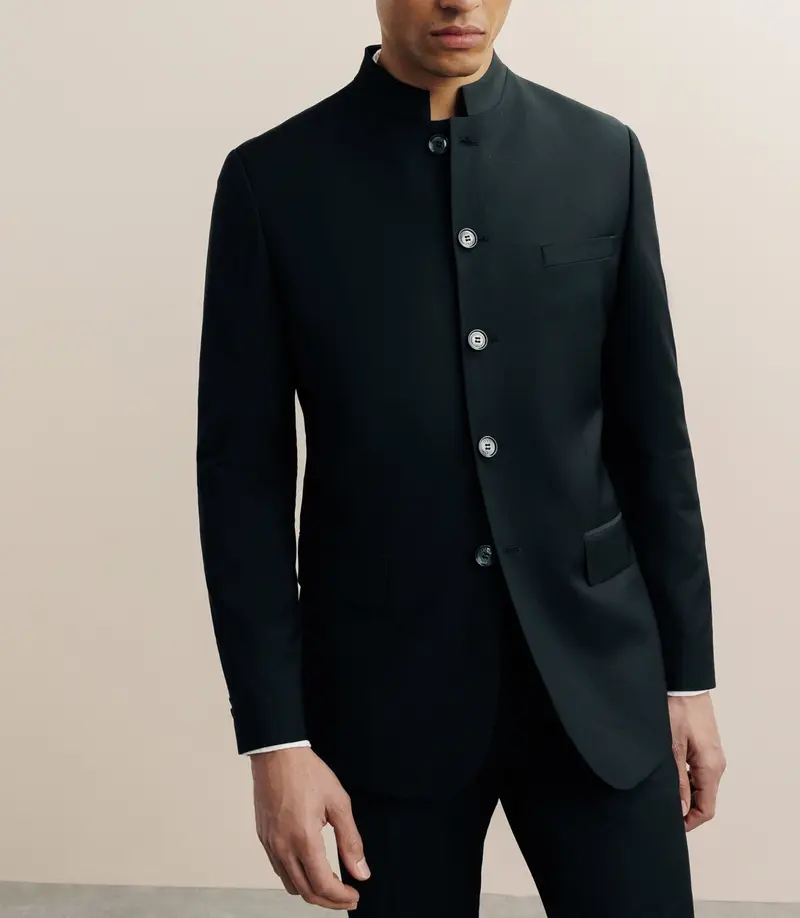 Costume en laine mélangée noir