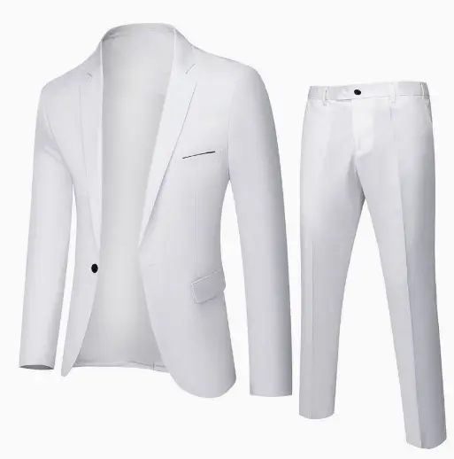 Costume Homme Deux Pièces Marié & Garçon d'Honneur – Tenue Formelle Slim Uni, Grande Taille
