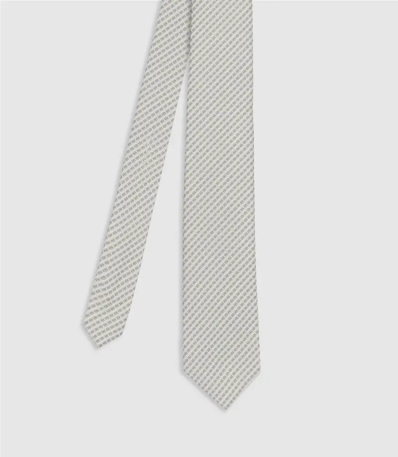 Cravate à motifs écru