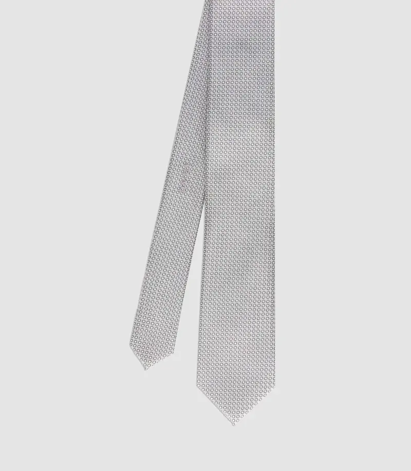 Cravate avec tissu à motifs grise
