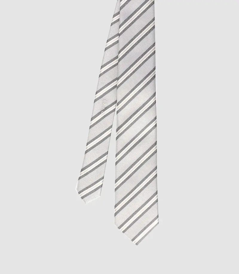 Cravate basique 7cm en soie grise TRISTAN