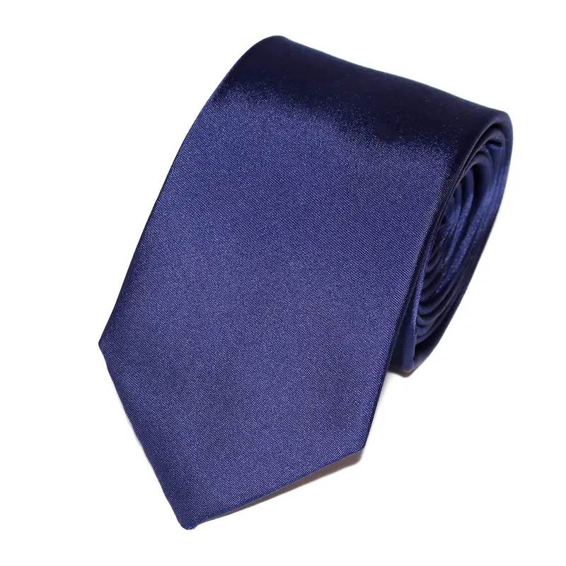 Cravate Bleu Marine Unie en Soie