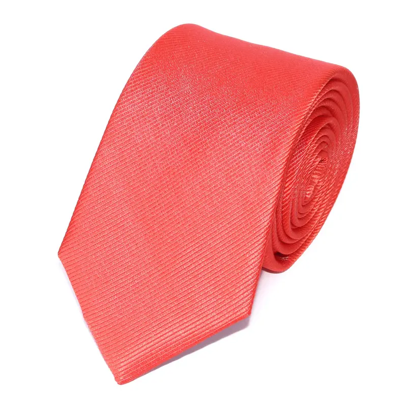Cravate Corail Unie en Soie