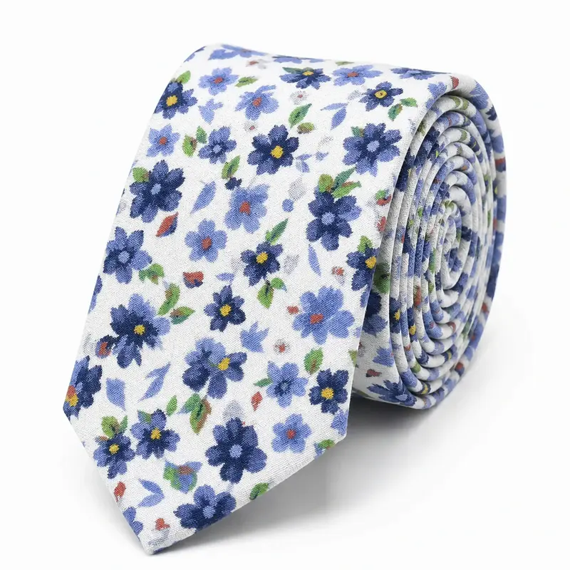 Cravate Liberty bleu profond en coton