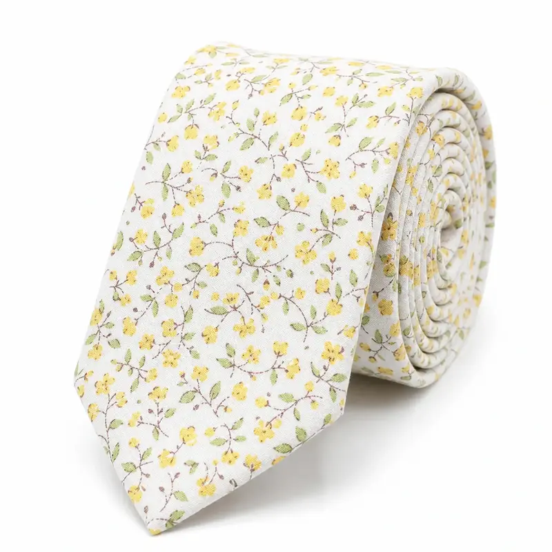 Cravate Liberty jaune en coton