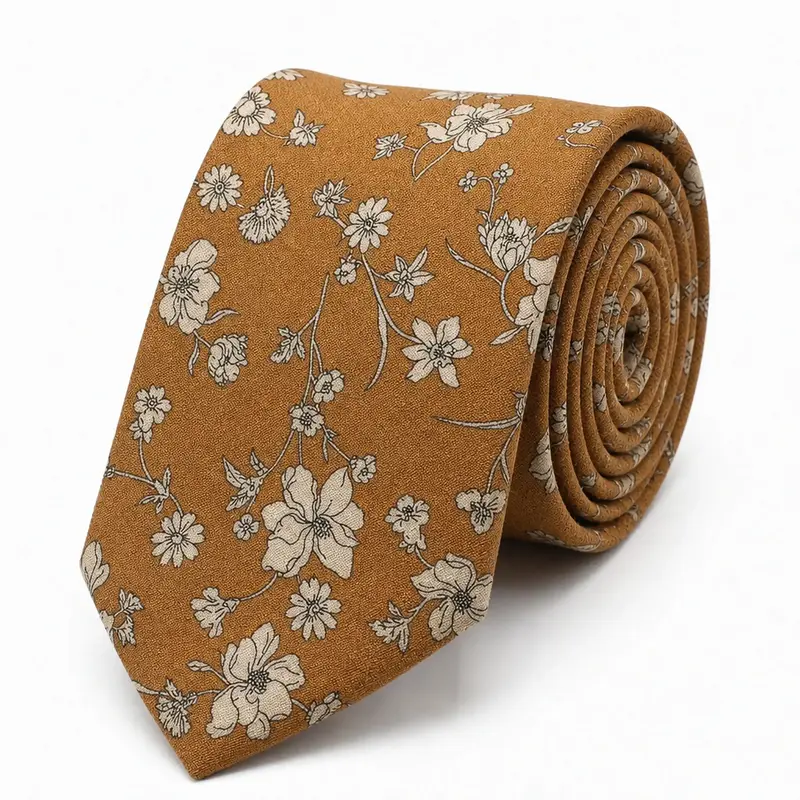 Cravate Liberty ocre en coton