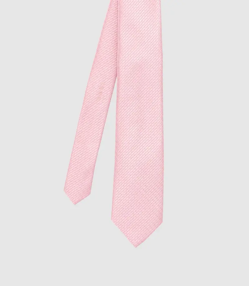 Cravate micro motif 7 cm rose MARIOB
