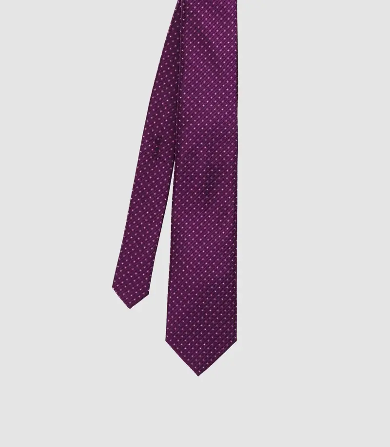 Cravate micro motif 7 cm violet MARIOB