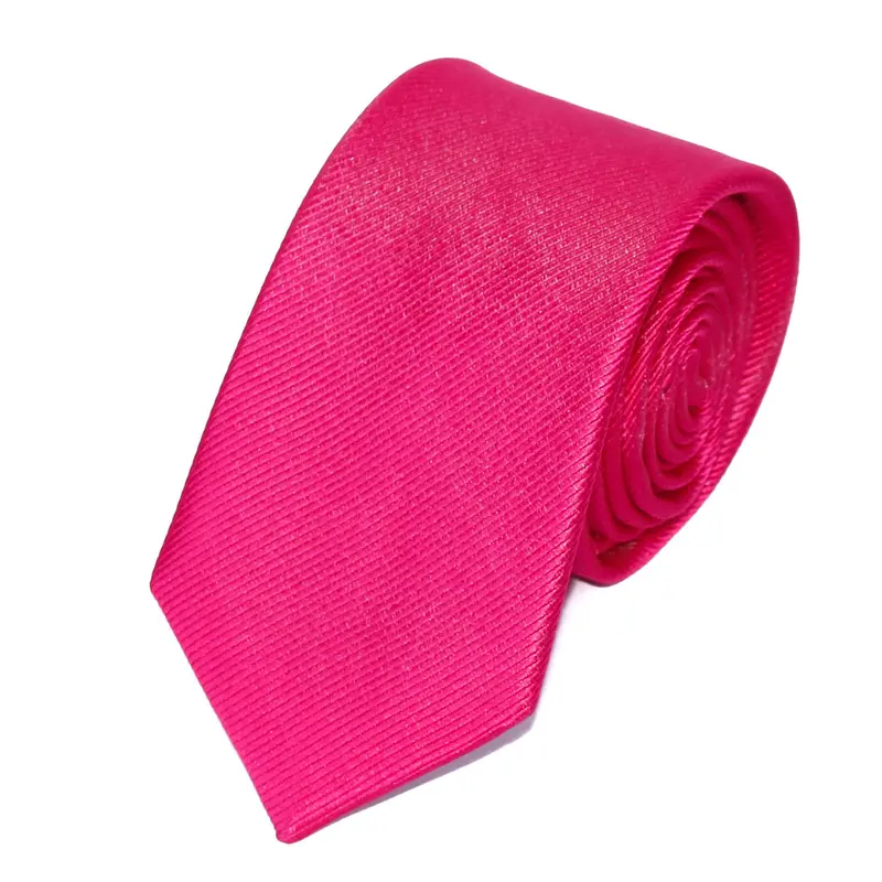 Cravate Rose Fuschia Unie en Soie