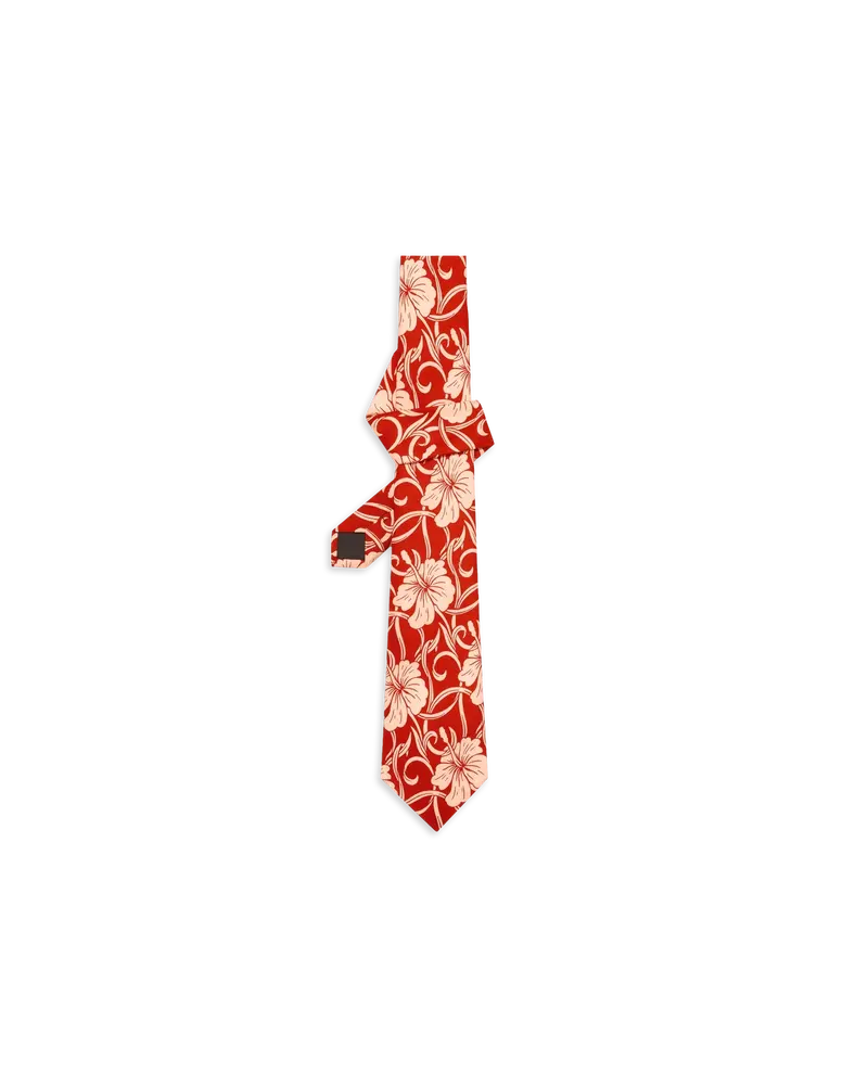 Cravate Soie Hibiscus Monogramme