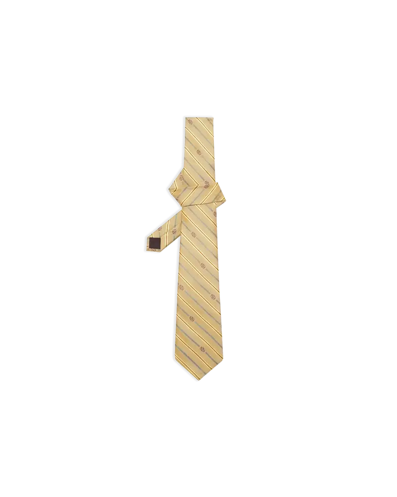 Cravate Soie Rayée Monogramme