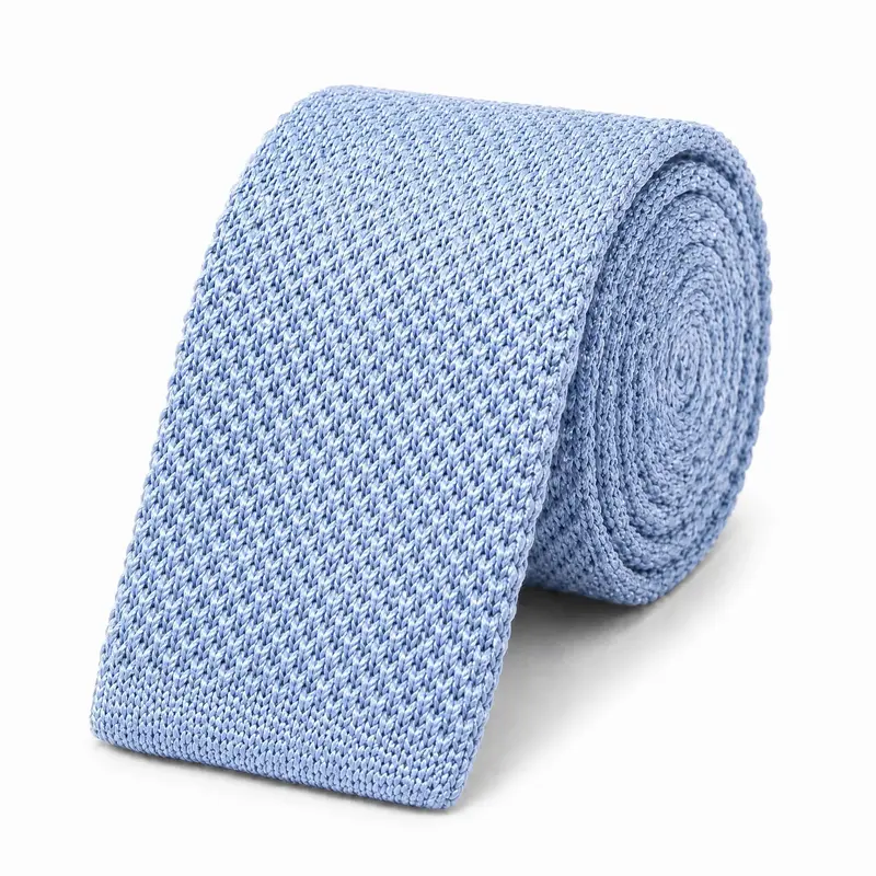 Cravate tricot bleu gris