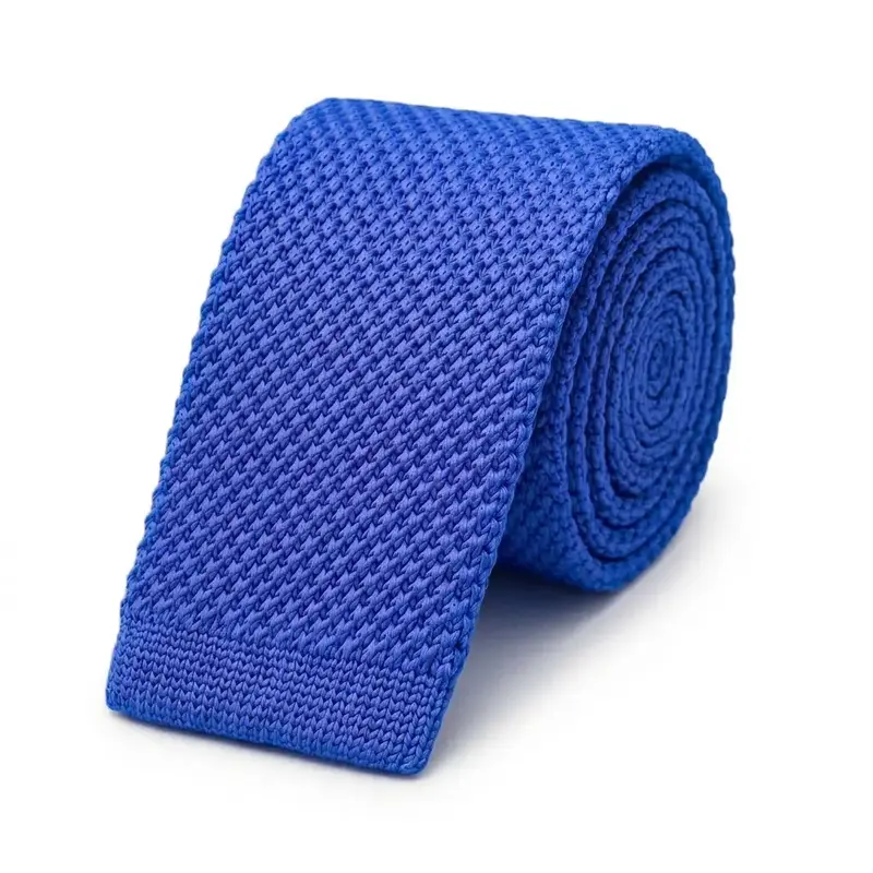 Cravate tricot bleu roi