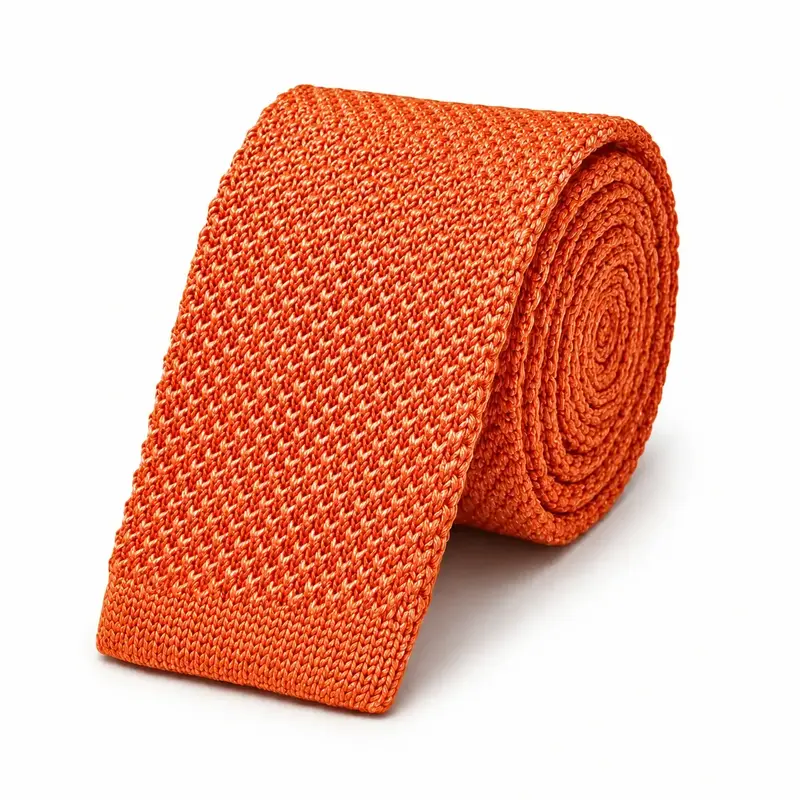 Cravate tricot orange