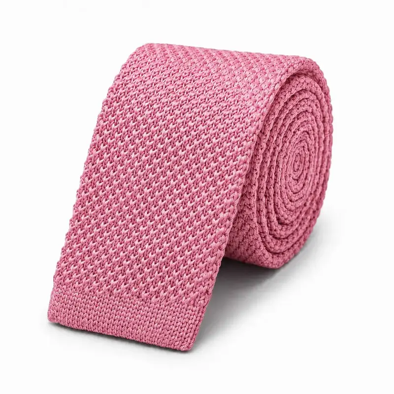Cravate tricot rose buvard