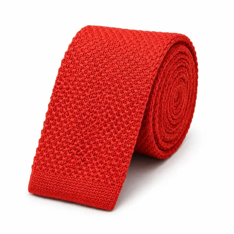 Cravate tricot rouge brique