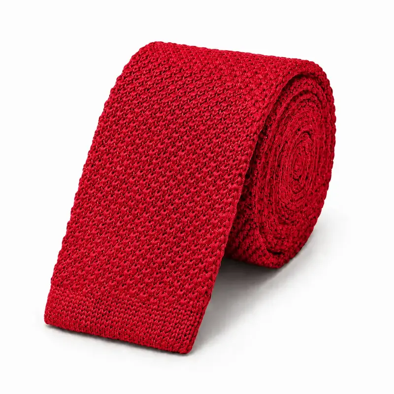 Cravate tricot rouge sang