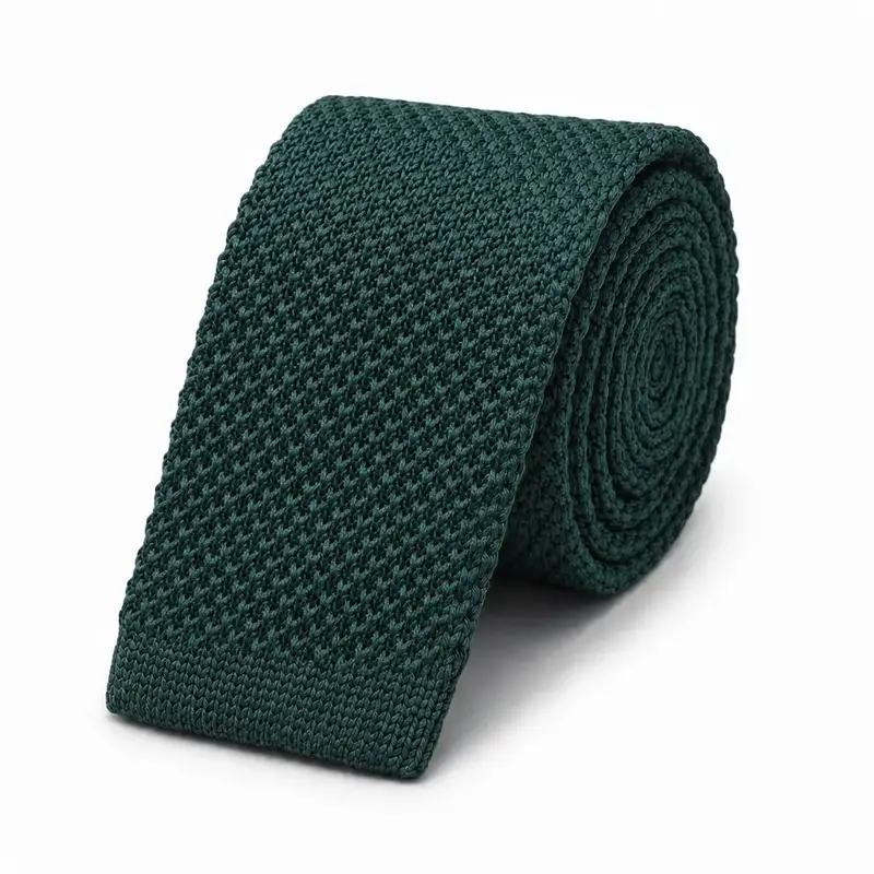 Cravate tricot vert forêt