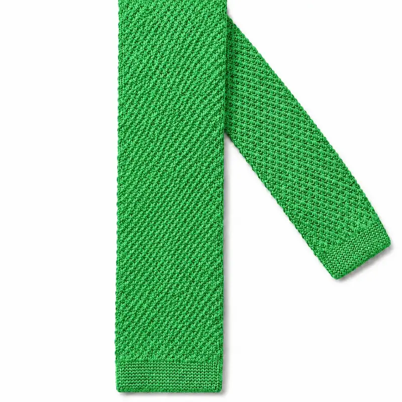 Cravate tricot verte clair en microfibre