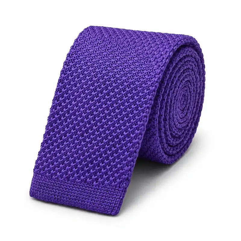 Cravate tricot violet foncé