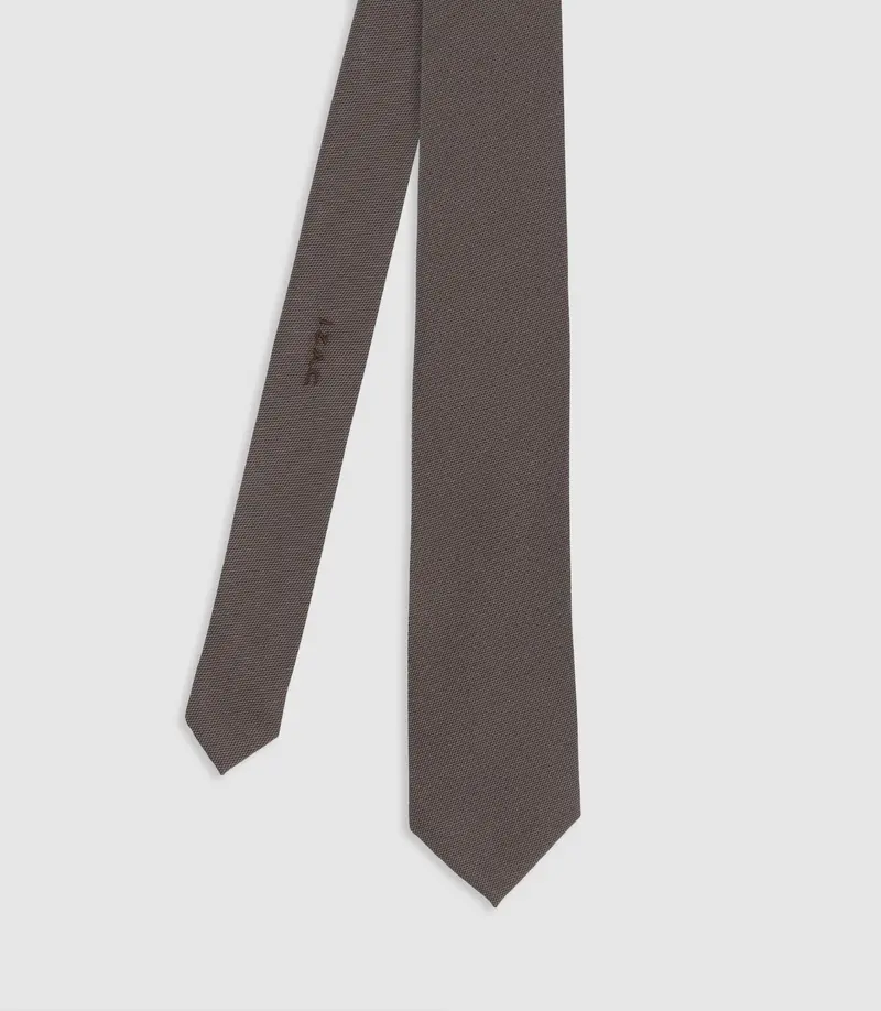 Cravate unie marron foncé