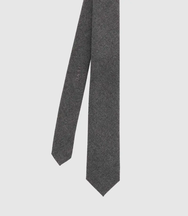 Cravate unie slim 5 cm gris MATA