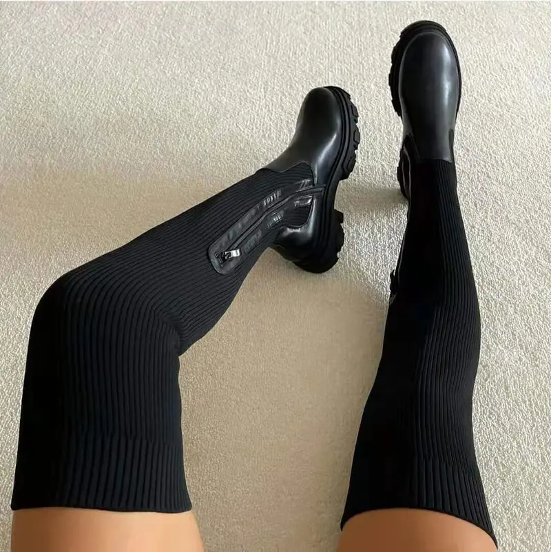 Cuissardes femme extensibles à zip latéral – talon moyen