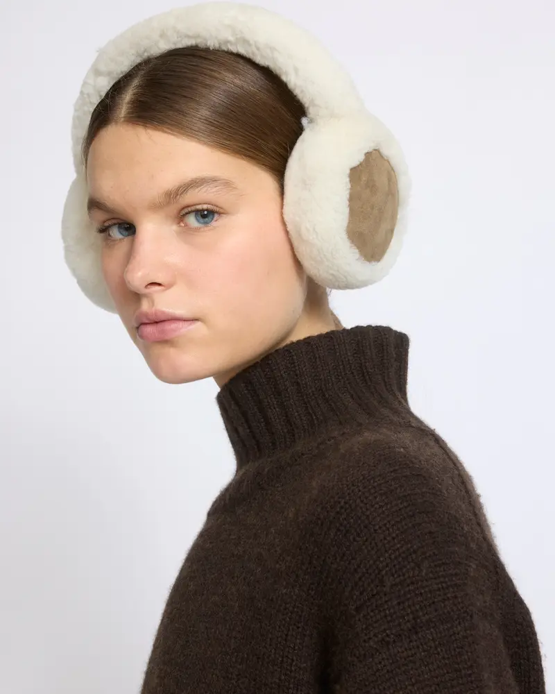 Curly Merino lambskin shearling earmuffs