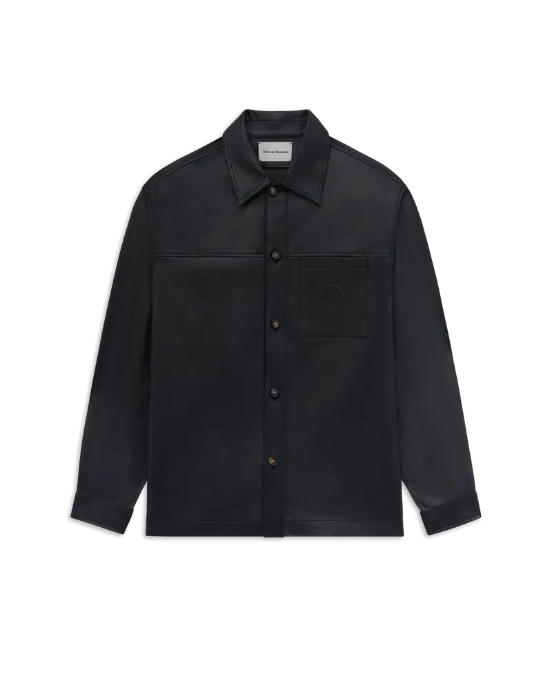 D Mirror Leather Overshirt