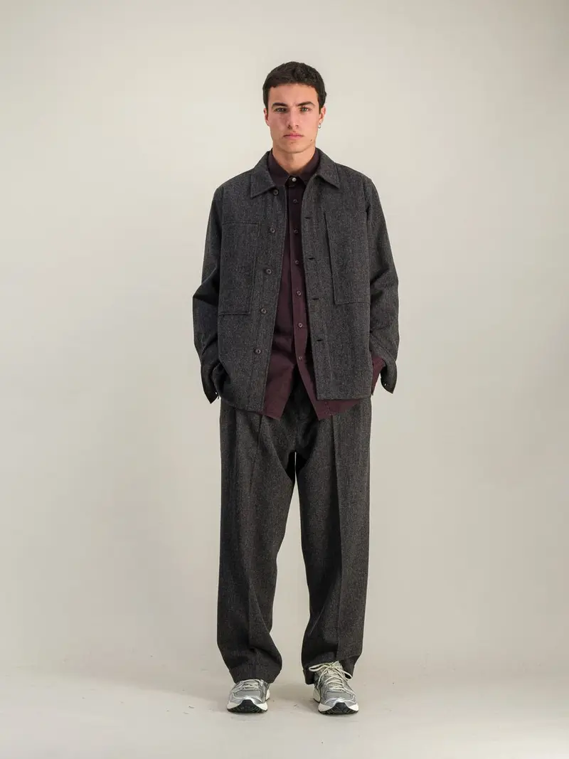 Delivery Wool Overshirt - Dark Grey Mel