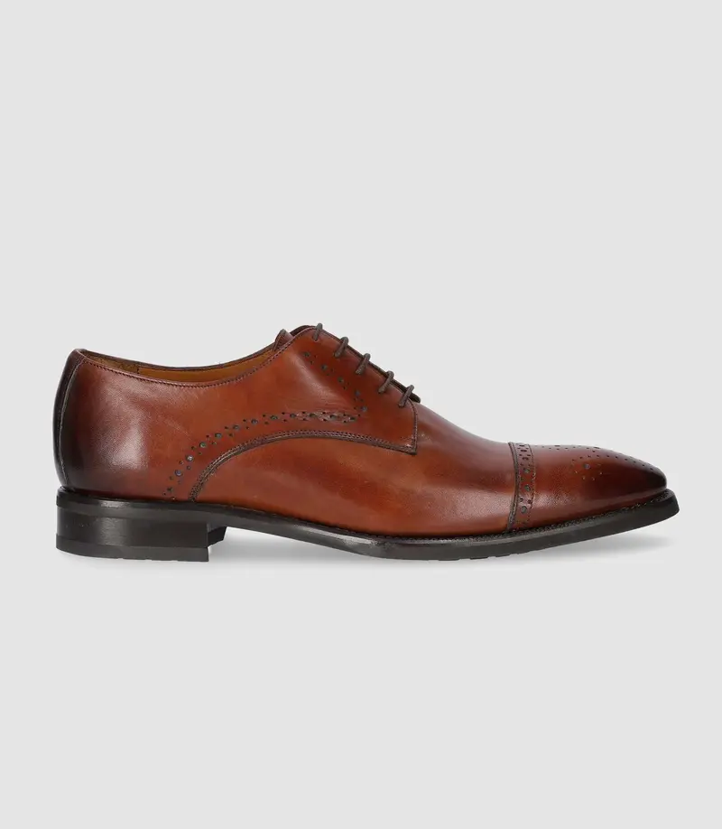 Derby couture en cuir marron clair OCTAVIO